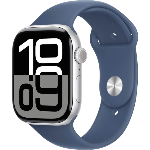 Apple Watch Series 10 46mm Silver Sport Band цвета «Синий» M/L