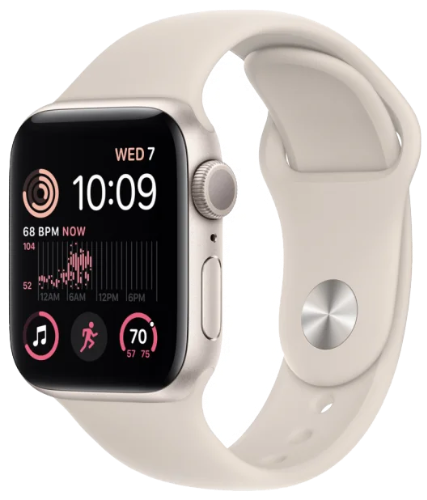Apple Watch SE 2024 44мм Starlight Sport Band цвета «Бежевый» M/L