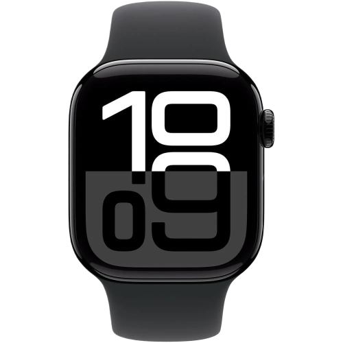 Apple Watch Series 10 42мм Jet Black Sport Band цвета «Черный» S/M