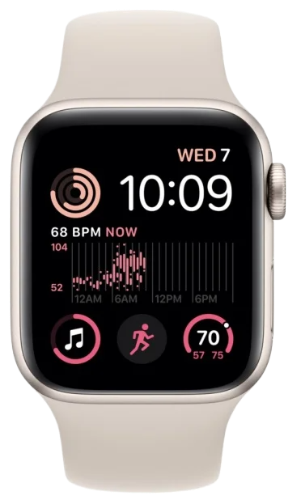 Apple Watch SE 2024 44мм Starlight Sport Band цвета «Бежевый» M/L